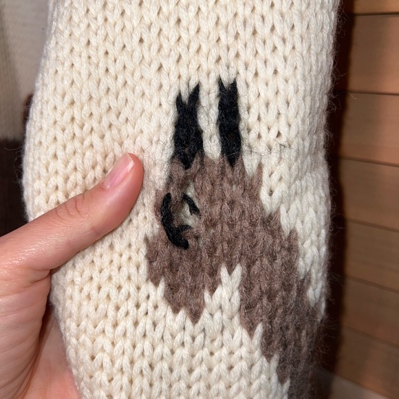 Handmade Animal Cardigan Knit Sweater Elephant Giraffe Lion Squirrel Horse - Picture 5 of 5